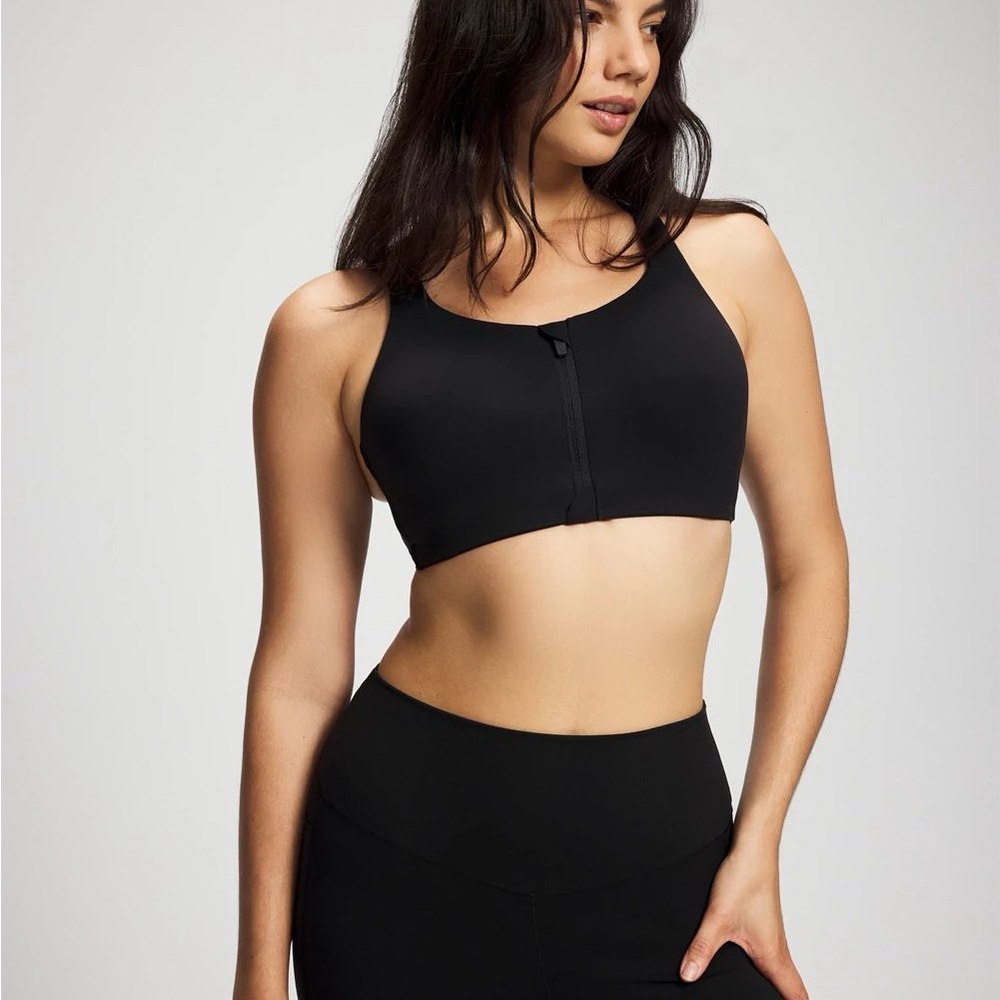 Soma High Impact Black Zip-Front Sports Bra